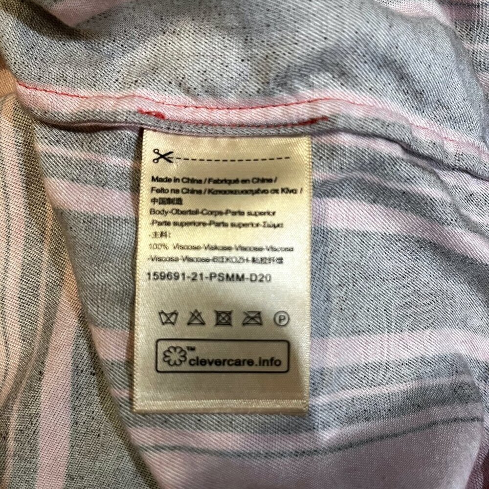 SCOTCH & SODA - Men's Coral Pink & Brown Striped Disco Button Down Shirt -EUC M - Picture 8 of 10